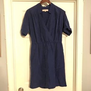 Loft Navy Blue Suede Dress
